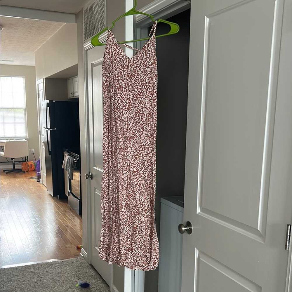 Old Navy High Low Dress in Brown and White